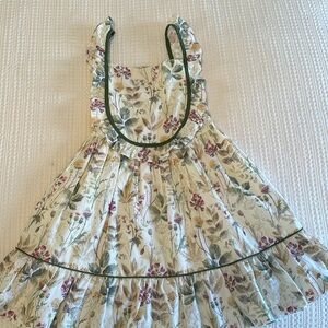 ChildrenChic (Spain) size 10 girls floral dress w/ ruffle straps & flounce hem.
